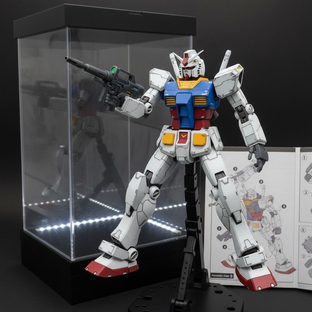 Immagine di statuetta mecha in scala 1/100 del Gundam RX-78