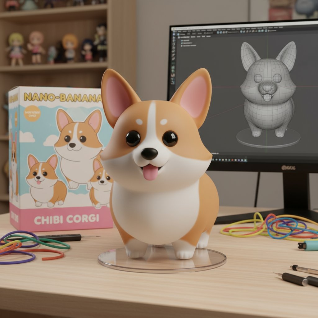 Immagine di statuetta in stile chibi del Corgi